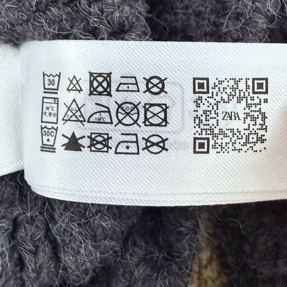 Zara Rustic Knitwear Top Shawl Collar Sweater Button Up Size Small Navy Blue - Picture 6 of 9